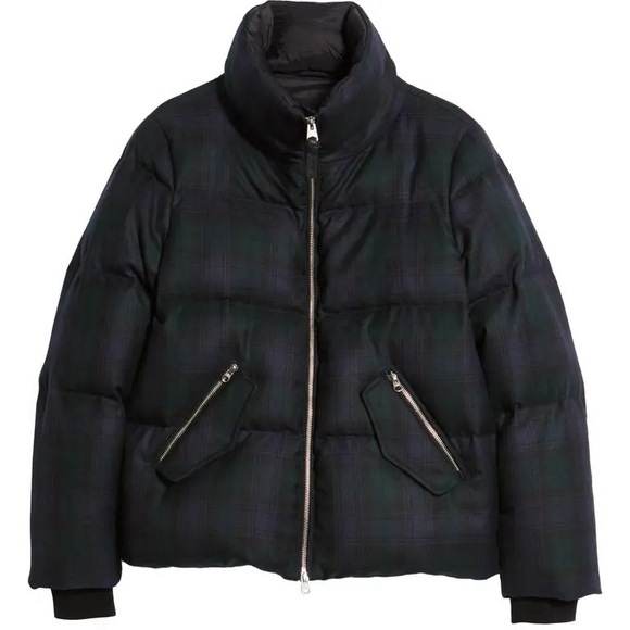 Mackage Mirri Plaid Puffer Jacket Blue Green - Picture 4 of 12
